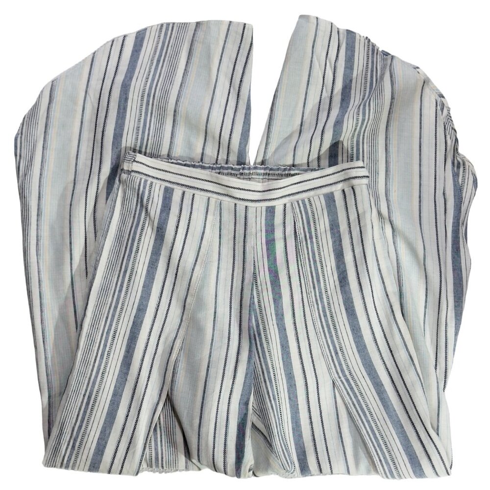 DREW Women's Grey Striped Linen Blend Culottes Size XS